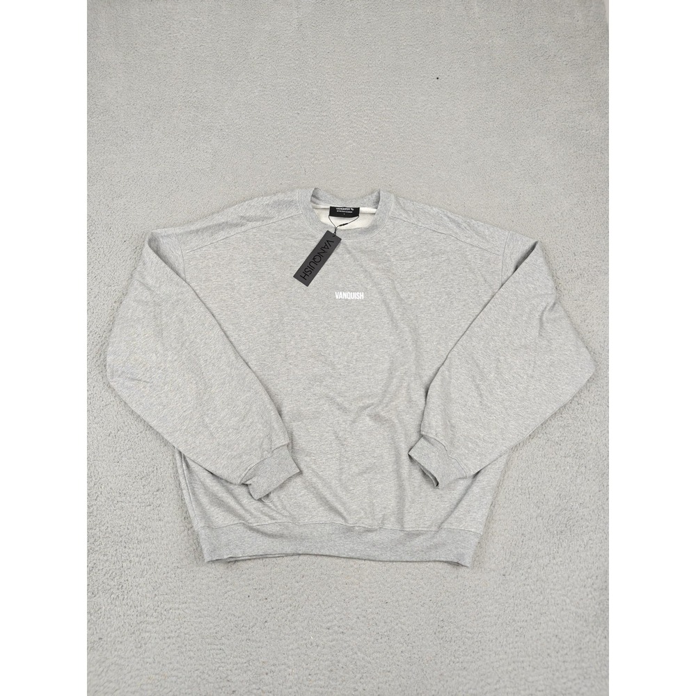Vanquish Fitness Sweatshirt Mens Large Gray Logo Graphic Fleece Pullover New‎